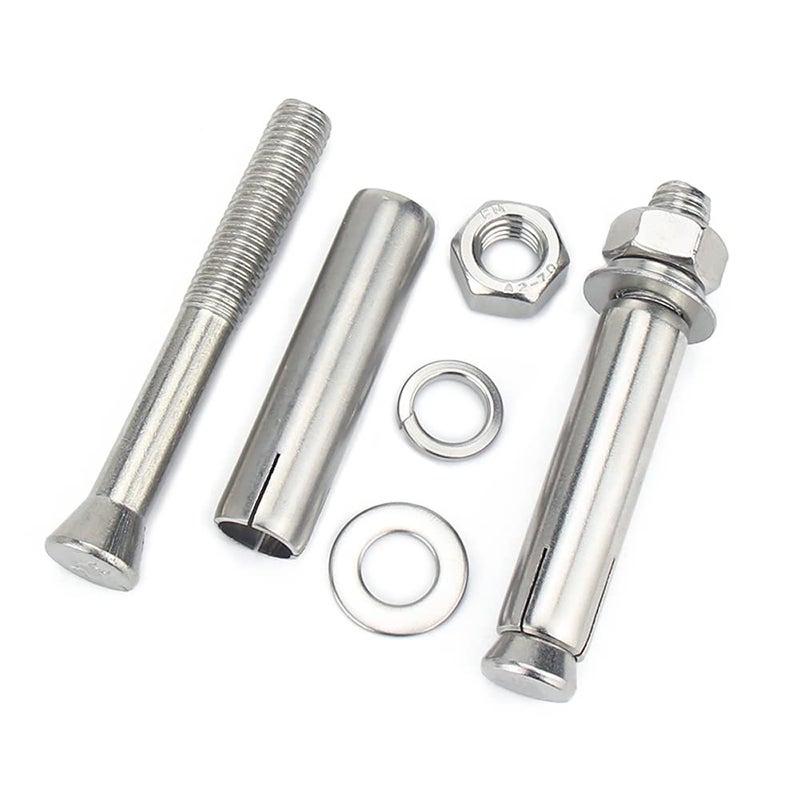 junter Store 8pcs M6 x 60mm Hex Expansion Bolts 304 Stainless Steel External Hex Nut Expansion Screw Bolts Sleeve Anchor,Pool Safety Cover Expansion Bolts,for Concrete - Image 4